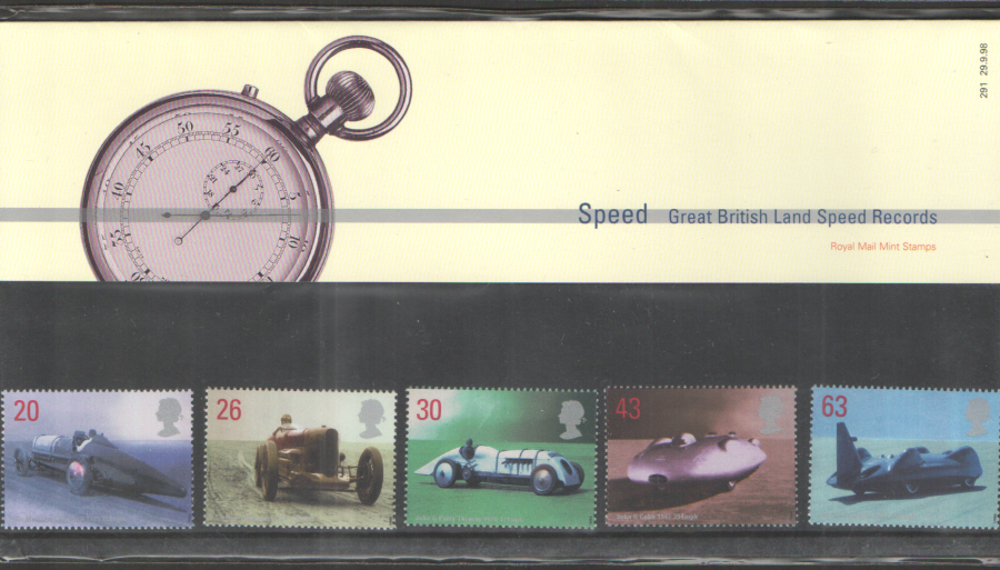 (image for) 1998 Land Speed Records Royal Mail Presentation Pack 291